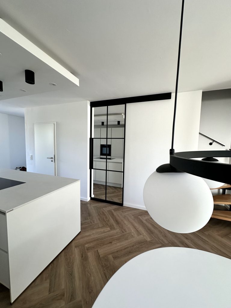 Loft-Schiebetür mit Spiegelglas für Küche und Vorratsraum