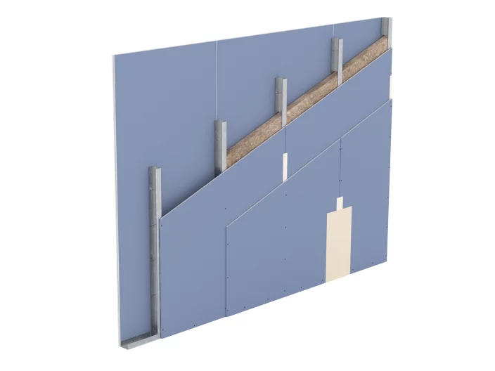 KNAUF Trockenbauwand mit Metallständerwerk und Gipskartonplatten